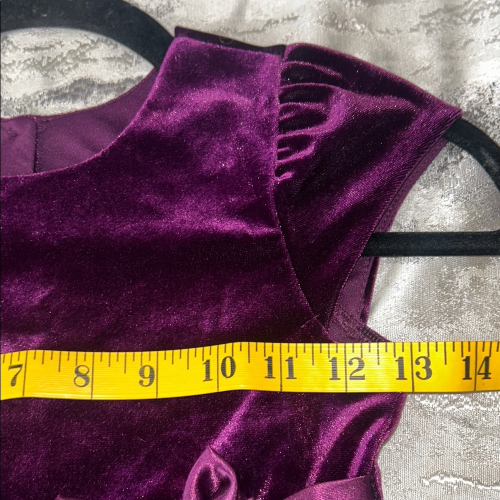 Jona Michelle Velvet and Lace Purple Kids Dress - Picture 8 of 15